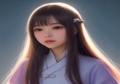 i社游戏AI少女封面，开放世界岛屿背景下与AI角色互动的场景，自然光照渲染精美，展示i社3D技术水准